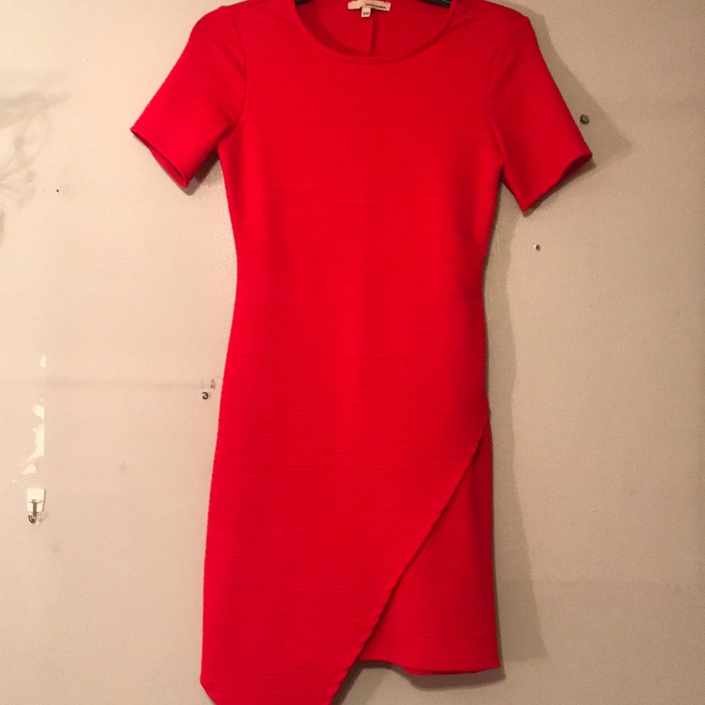 Asymmetrical red dress